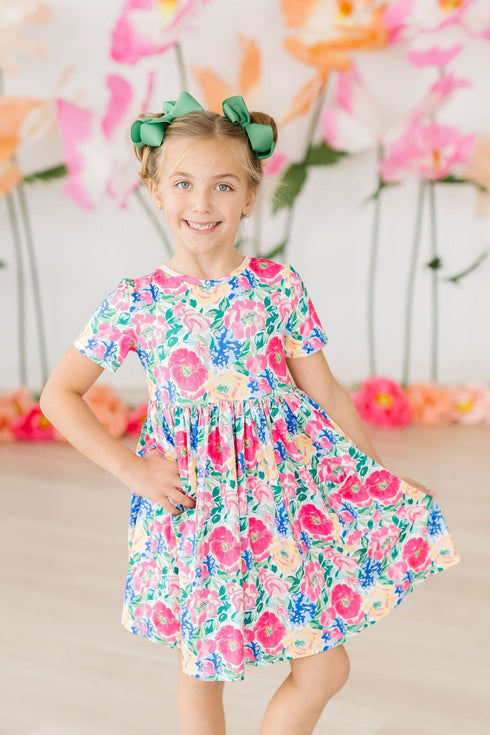 wildflower-wishes-s-s-pocket-twirl-dress Mila &  Rose - Sophia's Style-Wildflower Wishes S/S Pocket Twirl Dress-6-12M--1